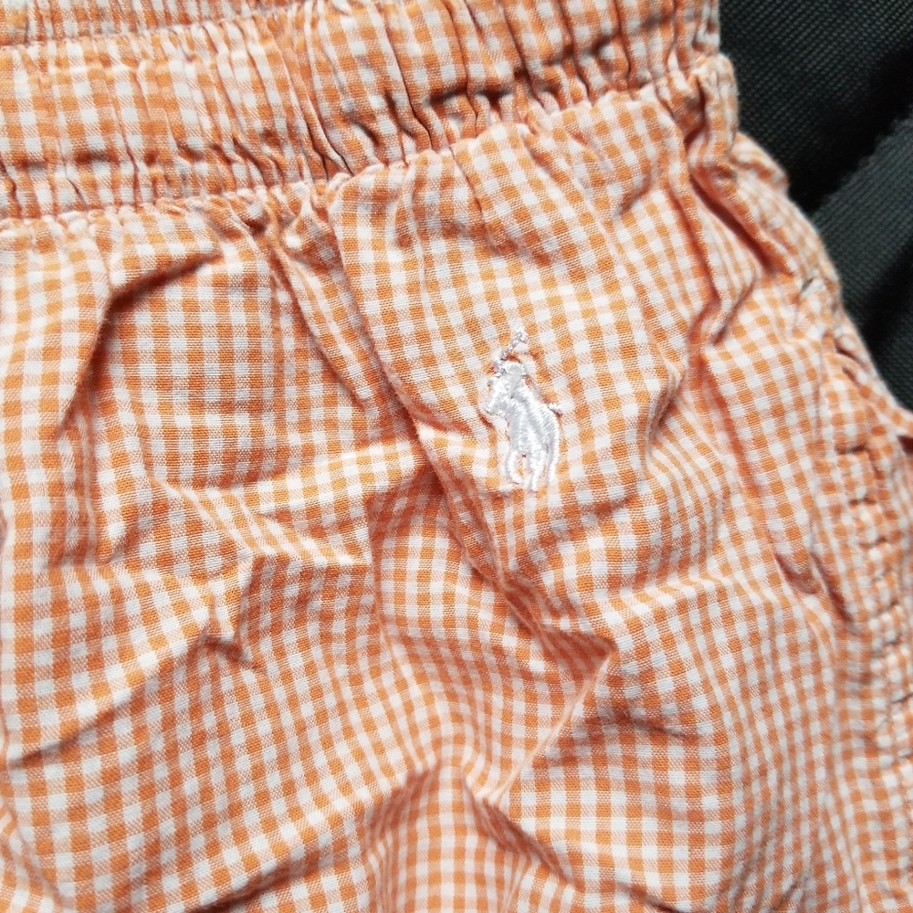 Polo RL sleepwear. Mens XL. Orange/white checkered.